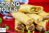 Crispy Vegetarian Spring Rolls with Tangy Dipping Sauce