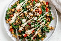 Zesty Vegan Lentil and Chickpea Salad
