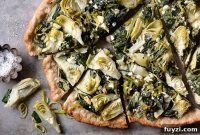 Spinach and Artichoke Pizza Recipe with Creamy Garlic Sauce