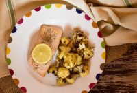 Crispy Lemon Salmon with Spicy Roasted Cauliflower
