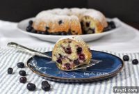 Blueberry Buttermilk Bundt Cake with Toasted Nuts