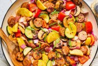 Skillet Chicken and Apple Sausage Stir Fry Recipe