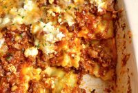 Baked Ravioli Lasagna Recipe with Mozzarella and Marinara