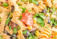 Creamy Ranch Taco Pasta Salad Recipe with Cheddar and Corn