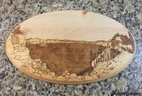 Crater Lake Woodburning Art and Pyrography Designs