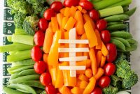 Football-Shaped Veggie Platter for Game Day