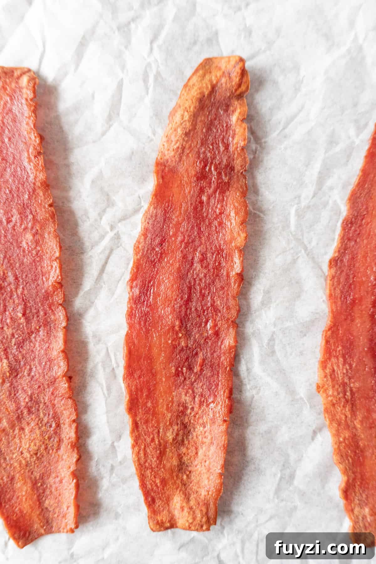 Crispy Oven-Baked Turkey Bacon 2 Baked Turkey bacon close up