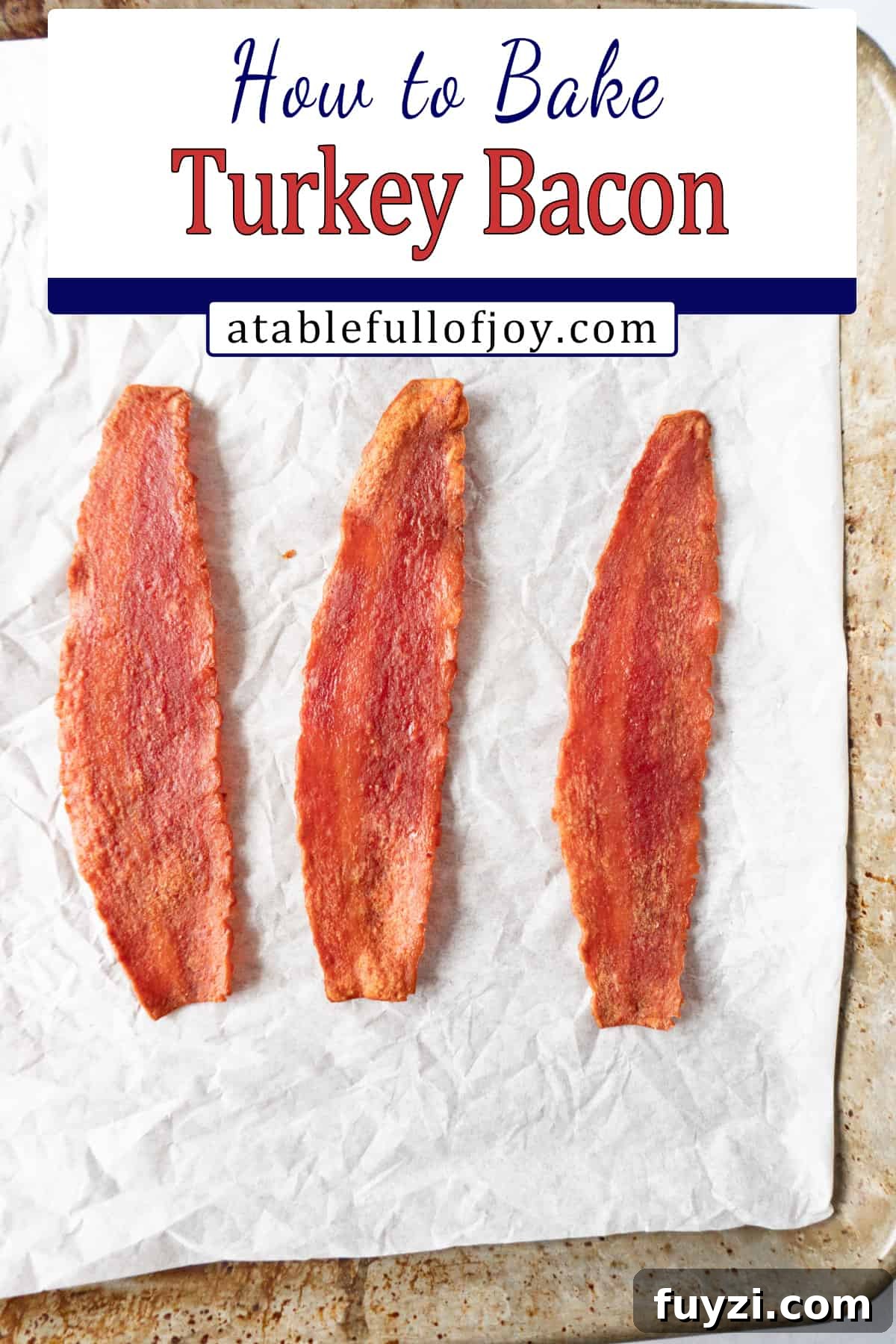 Crispy Oven-Baked Turkey Bacon 9 turkey bacon Pinterest image
