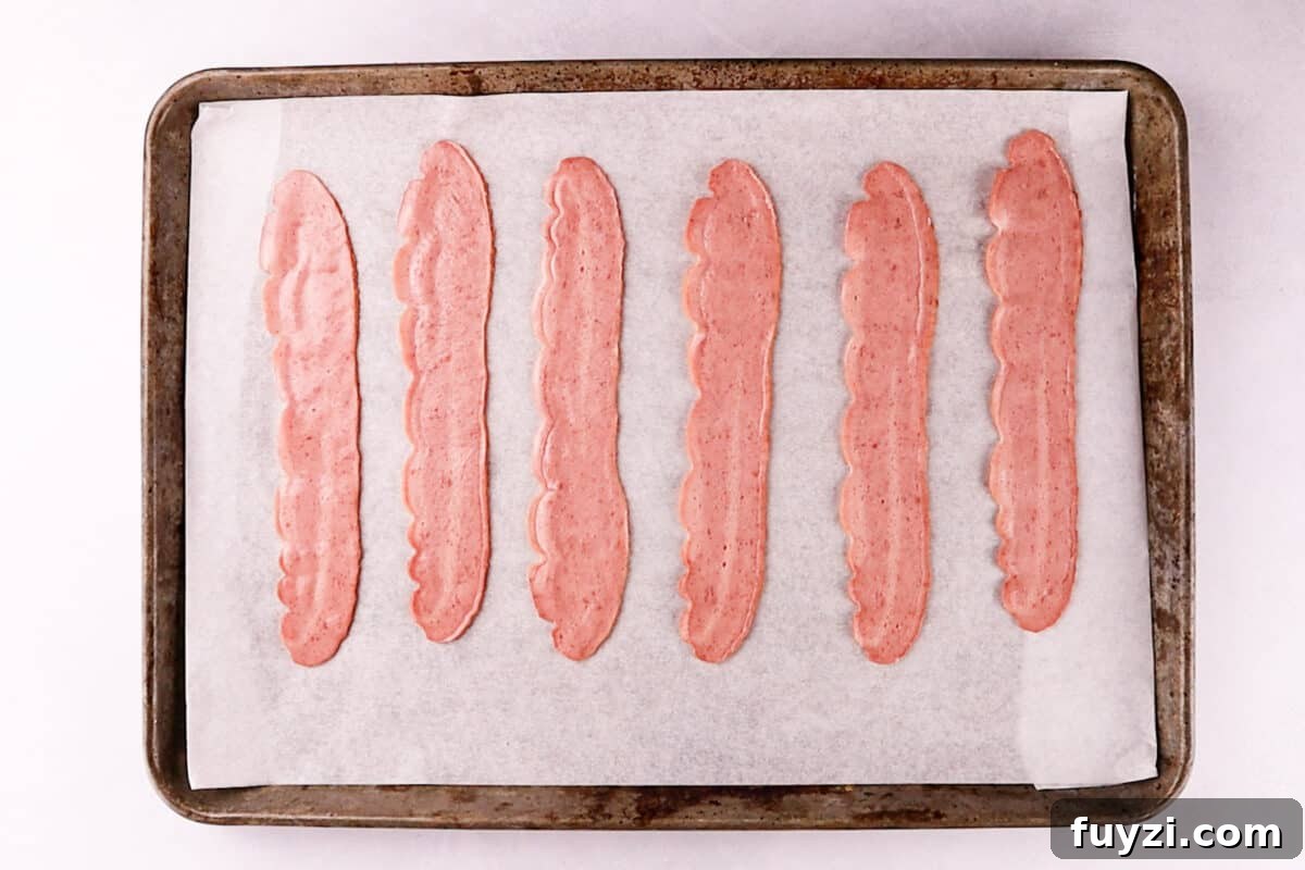 Crispy Oven-Baked Turkey Bacon 7 Butterball Turkey Bacon before baking