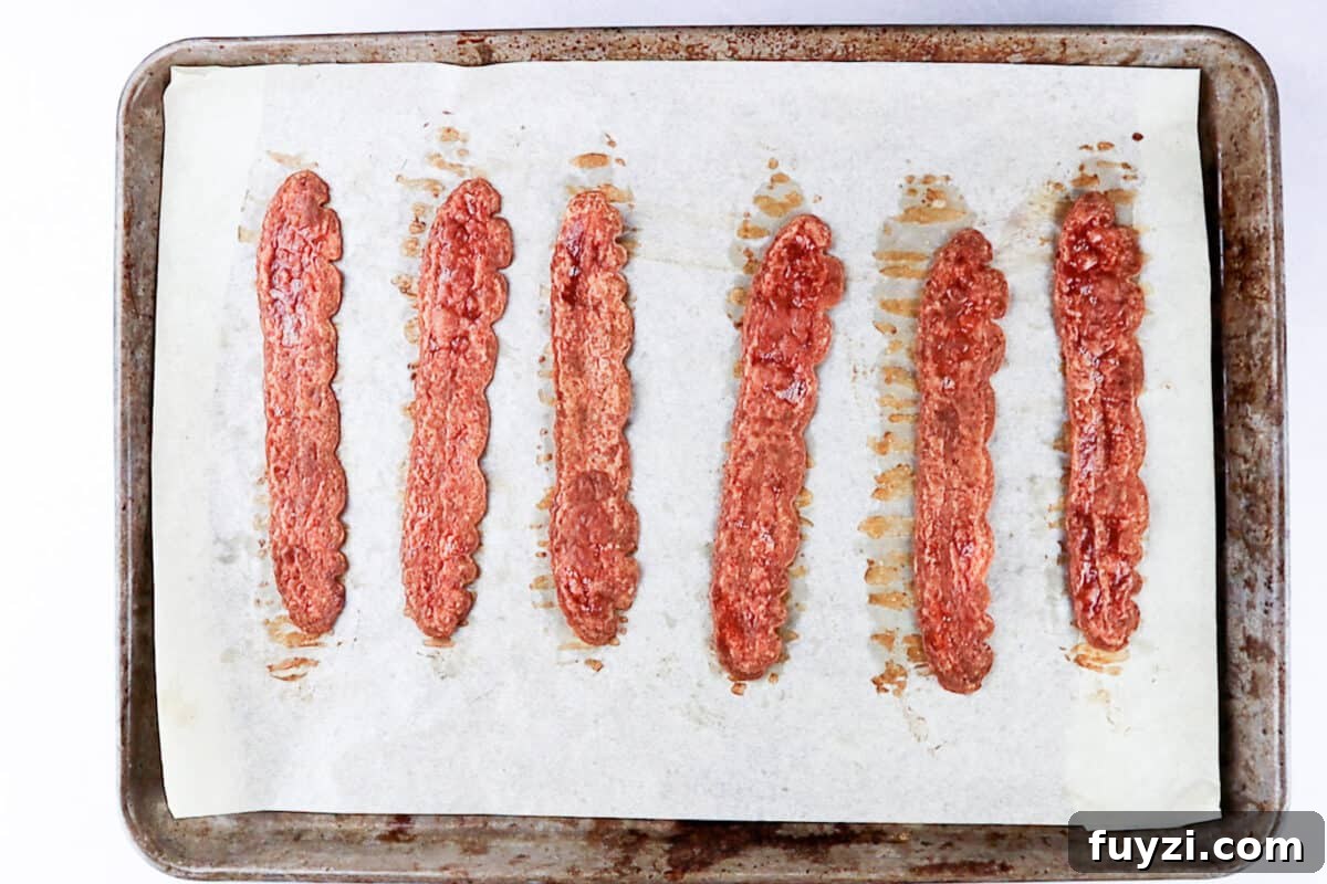 Crispy Oven-Baked Turkey Bacon 8 Butterball Turkey Bacon after baking