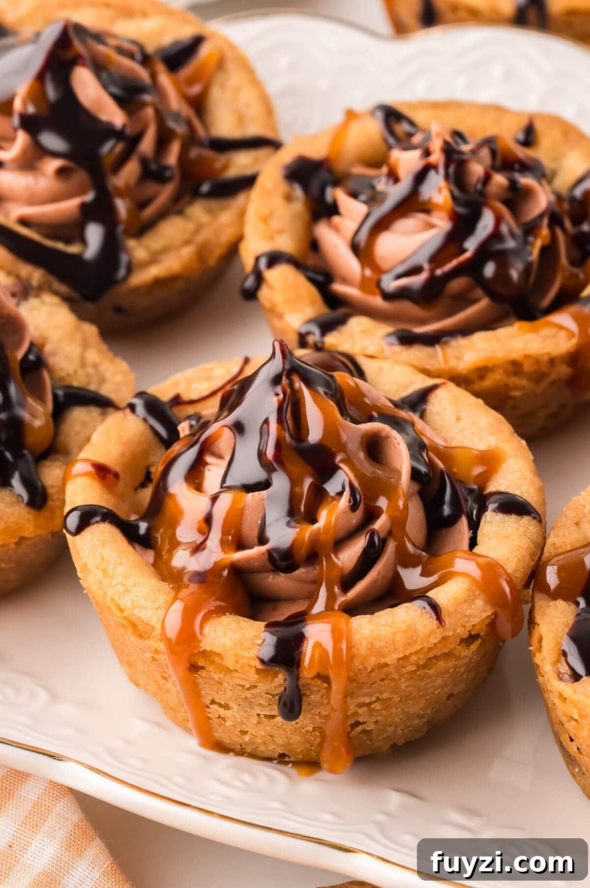 Cheesecake Cookie Cups on a plate.