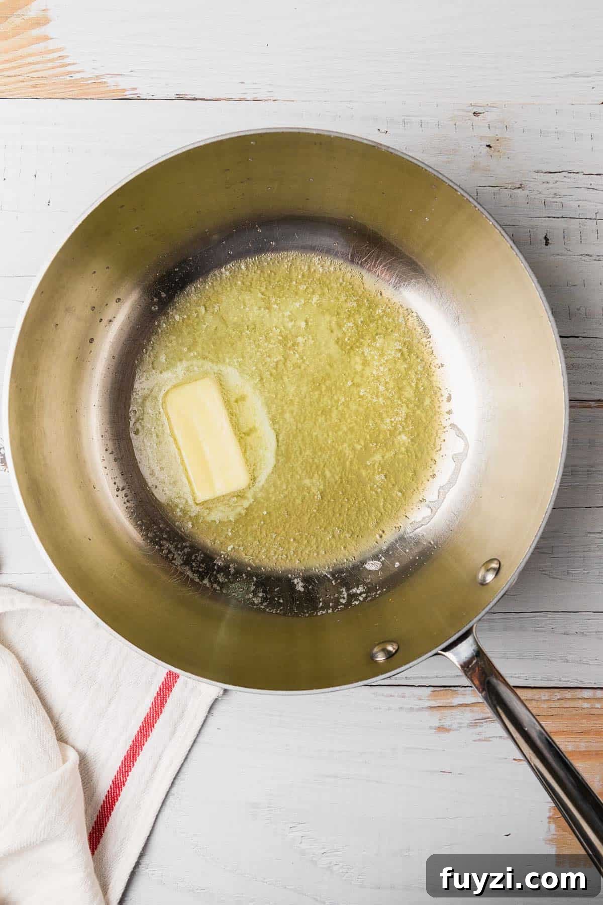 melting butter to make the recipe