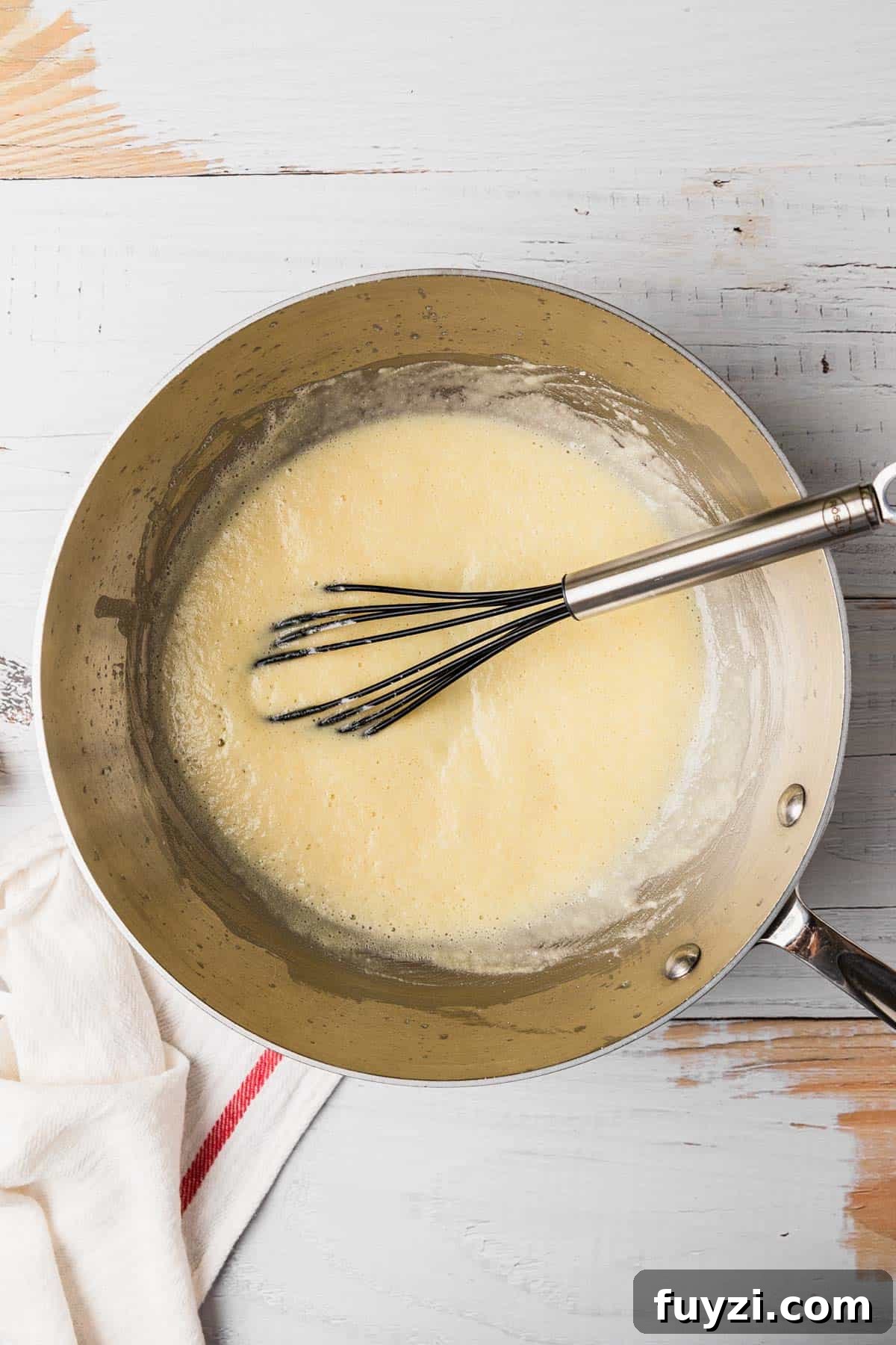 making a roux for the white gravy recipe
