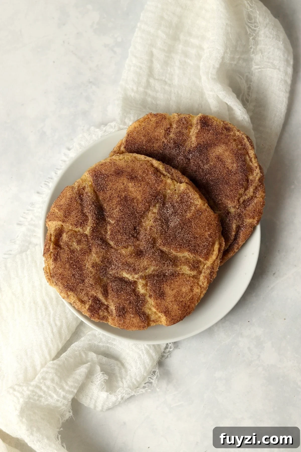 Single serve snickerdoodle cookie with cinnamon sugar.
