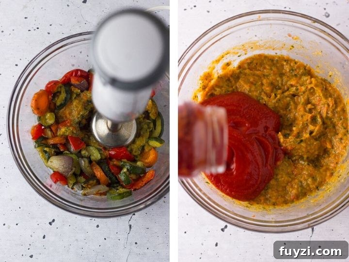 Homemade Roasted Vegetable and Tomato Pasta Sauce 5 making of roasted vegetable and tomato pasta sauce