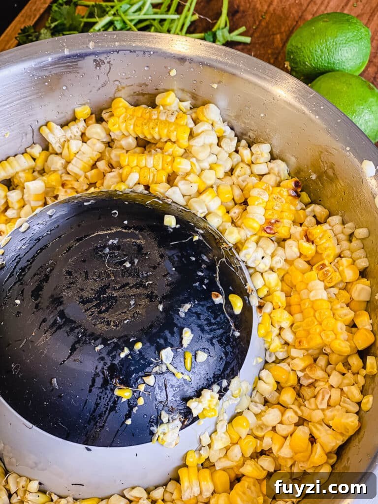 bowl of corn freshly sliced off the cob