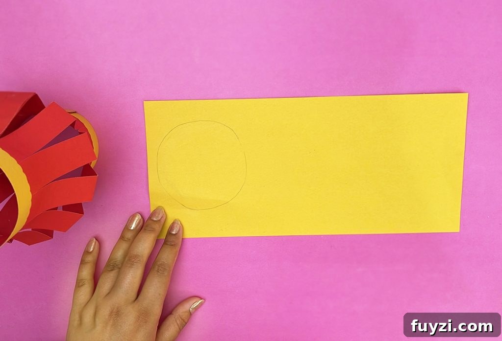 How to Make a Hanging Paper Lantern 21 Cut base circle