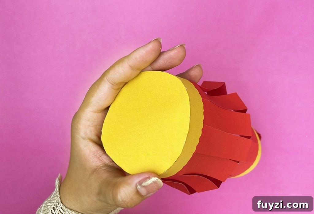 How to Make a Hanging Paper Lantern 22 Glued base inside lantern