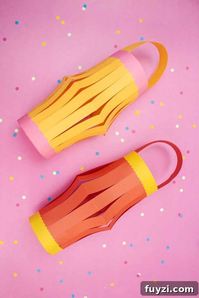 How to Make a Hanging Paper Lantern 24 Close-up finished lantern