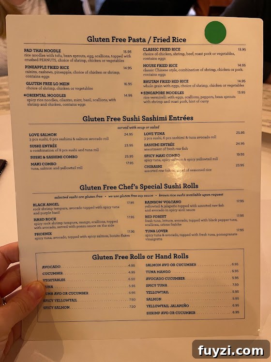 gluten-free lilli and loo's menu