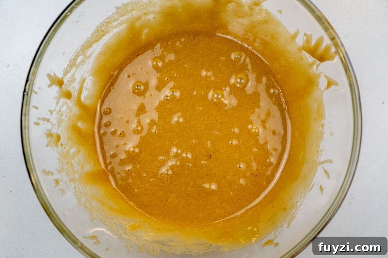 Whisking the eggs & brown sugar