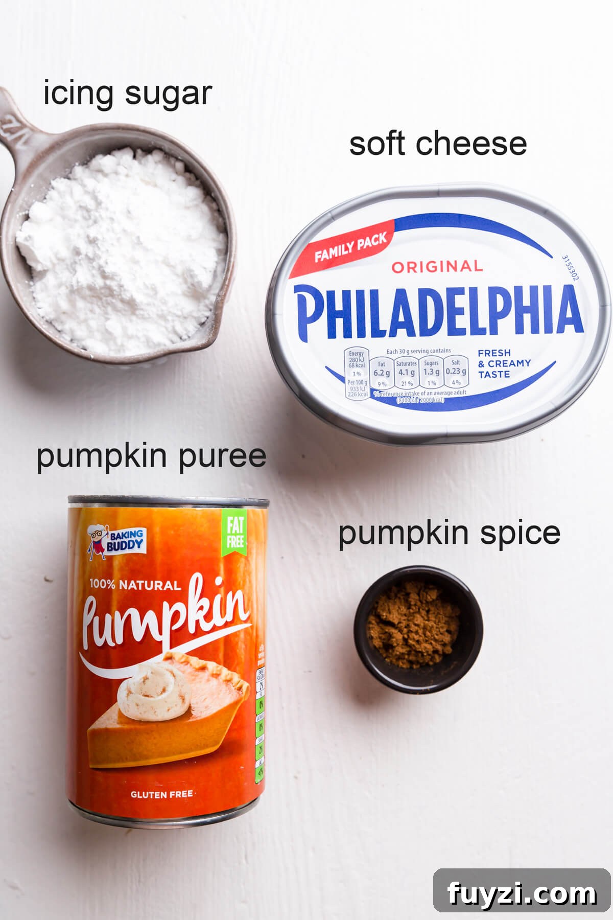 top view of the ingredients for the filling for doughnuts