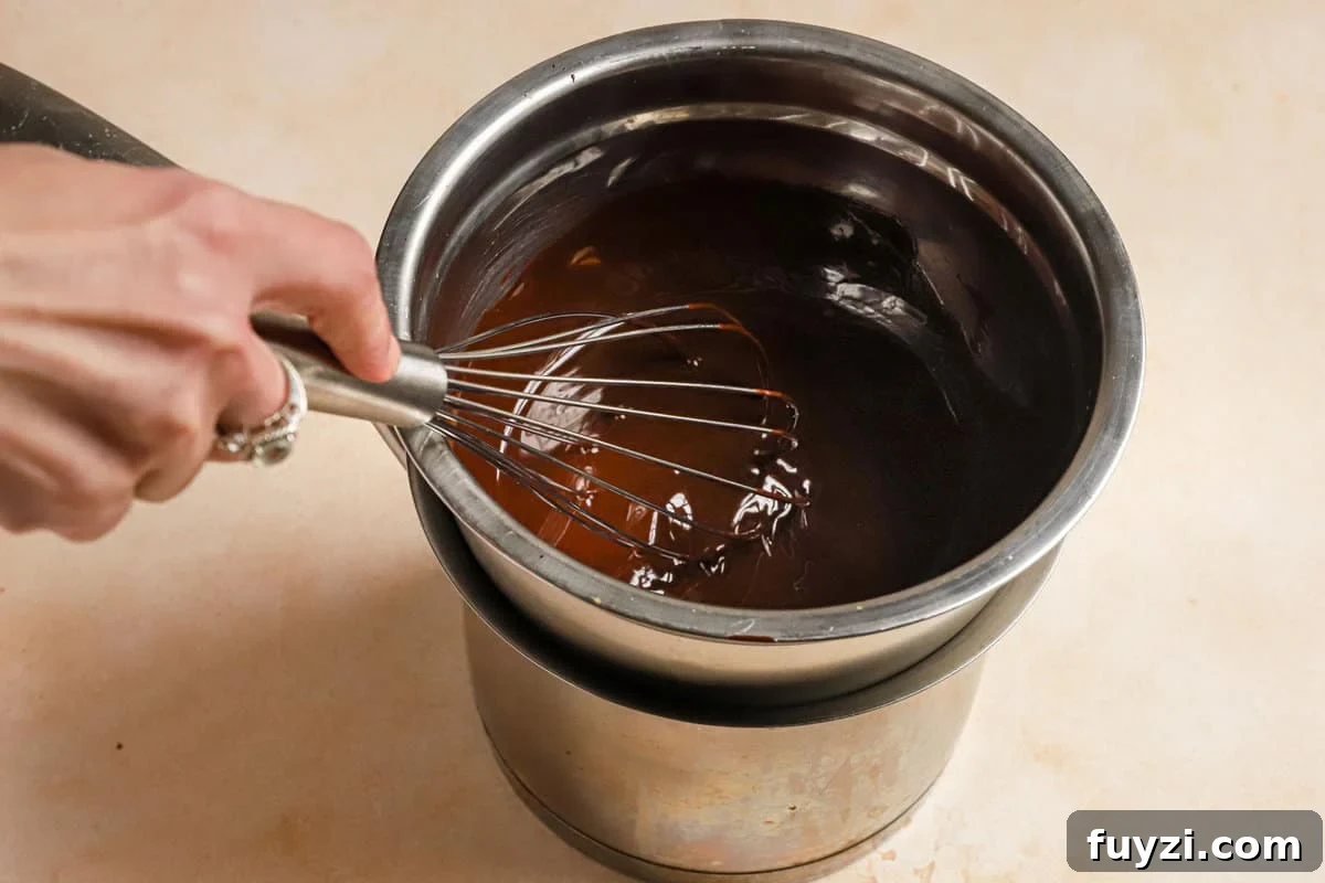melting chocolate over a double boiler 