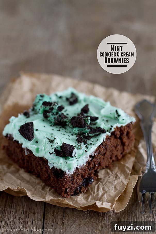 Mint Cookies and Cream Brownies