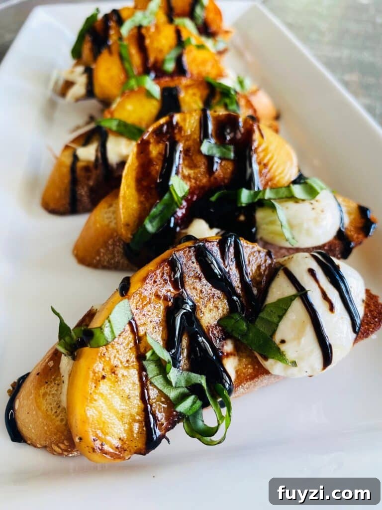 Blackstone Peach and Burrata Crostini