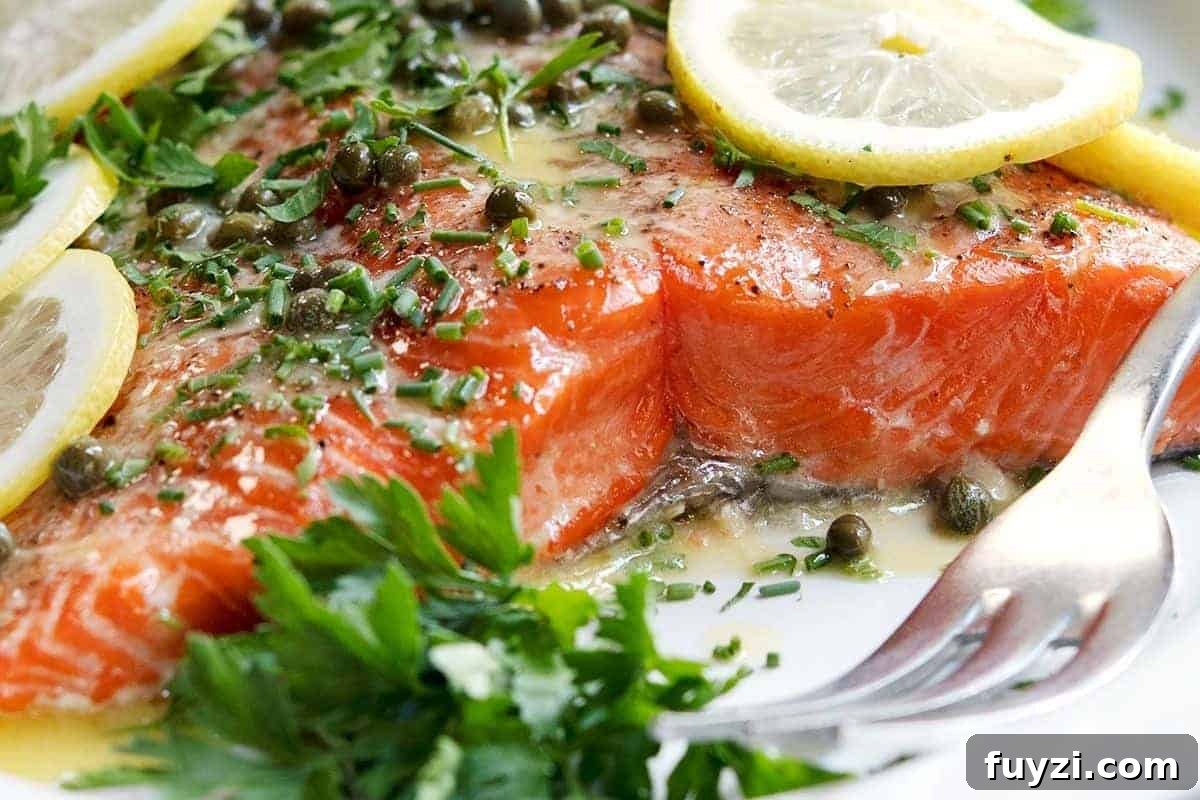 slow roasted salmon served