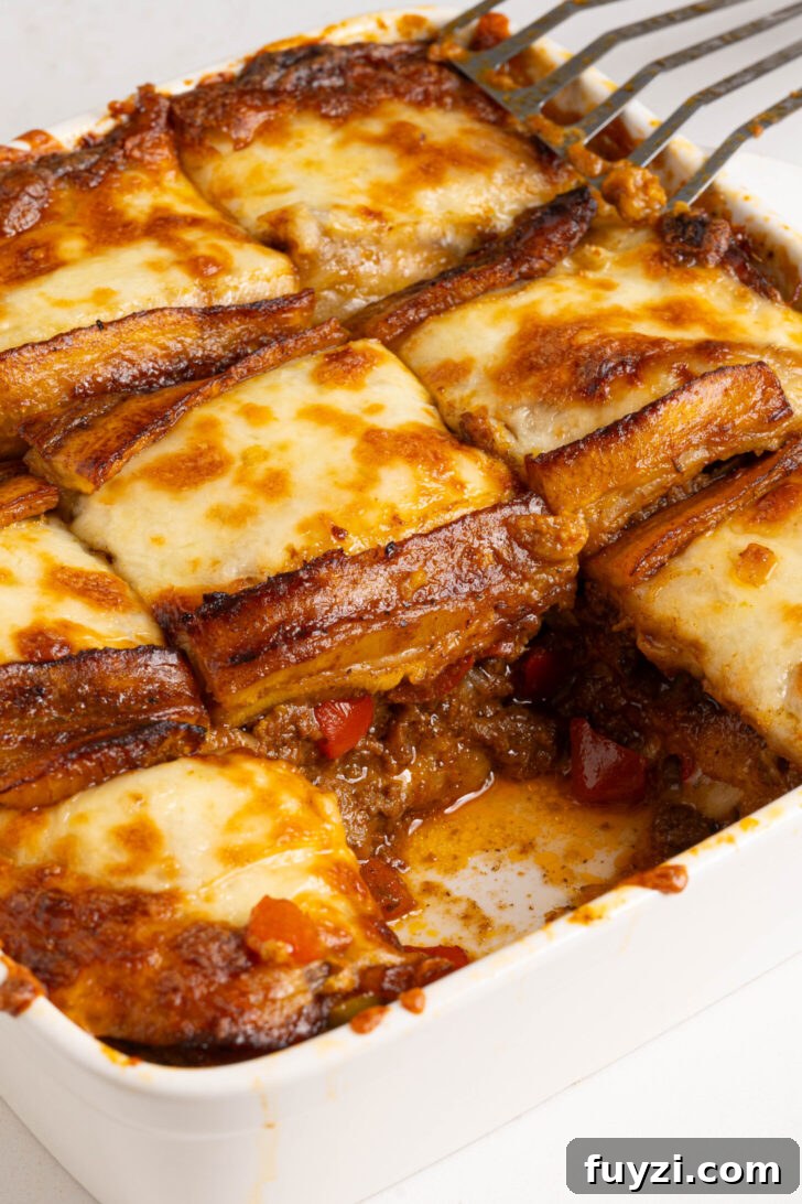 Pastelon with a slice removed.