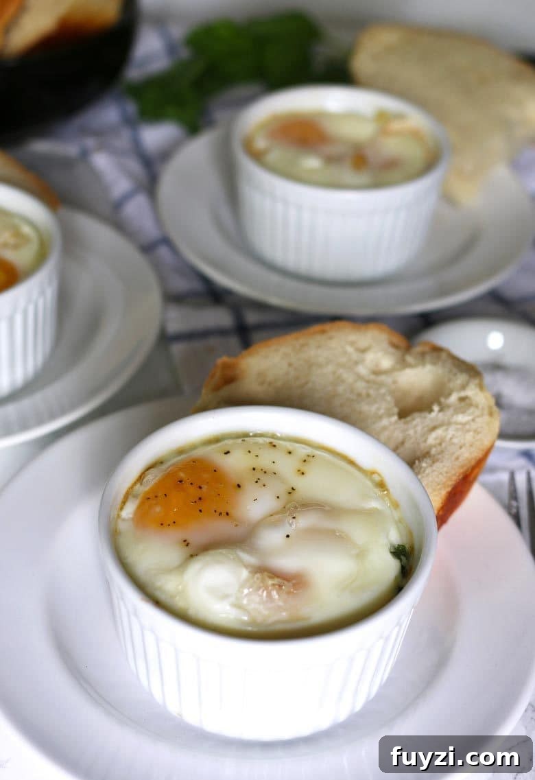 Caprese baked eggs ready to serve