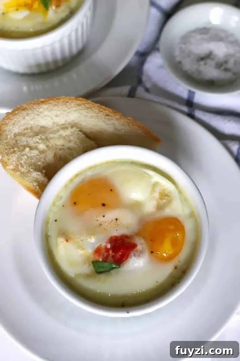 Caprese baked eggs pin