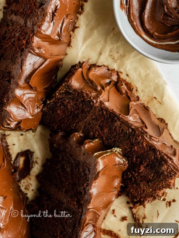 Chocolate zucchini cake slices