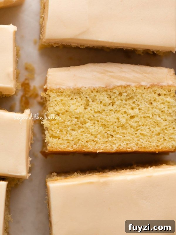 Butterscotch krimpet sheet cake slices