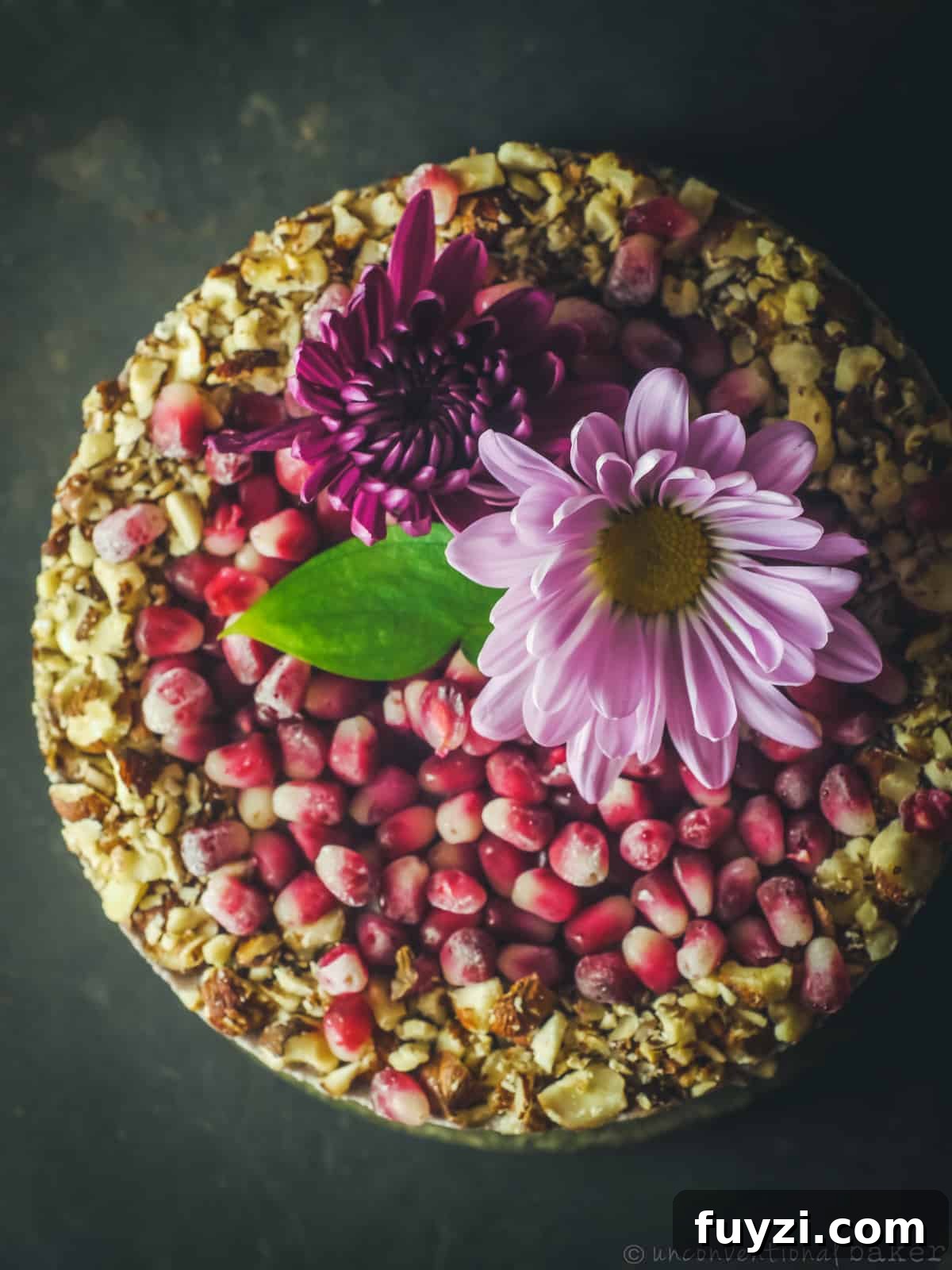 Pomegranate and Hazelnut Mousse Cake Recipe 3 vegan pomegranate hazelnut raw cake