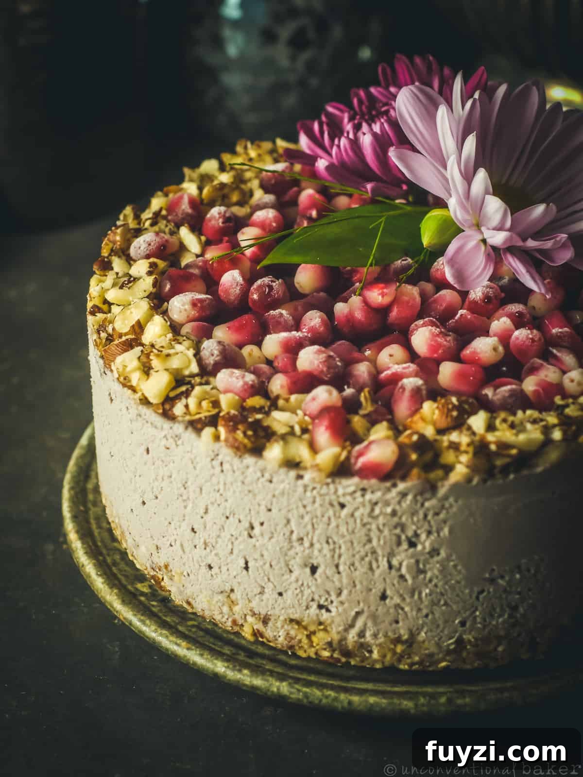 Pomegranate and Hazelnut Mousse Cake Recipe 5 raw vegan hazelnut and pomegranate cake