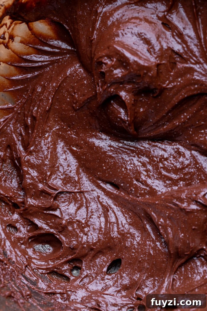 Chocolate pudding in a bowl.