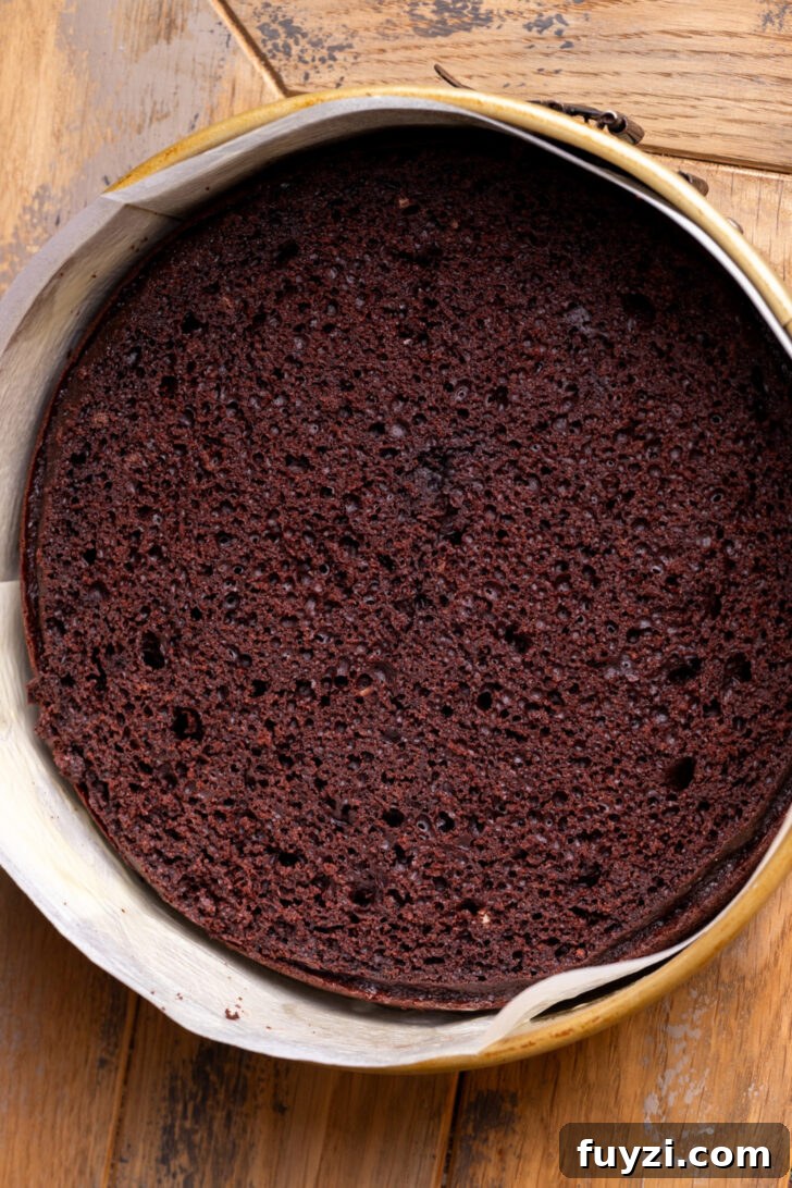 Cake in the pan.
