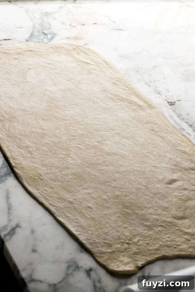 How to Make Flaky Homemade Croissants: French Recipe 10 dough rolled out before shaping