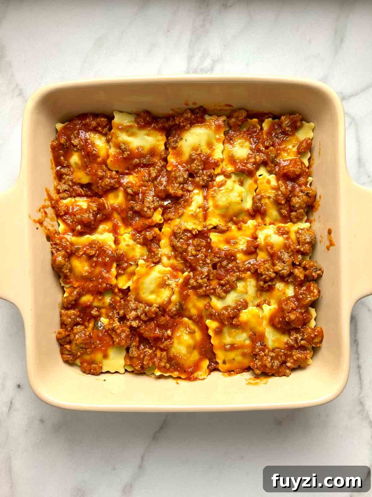 meat sauce spread on.