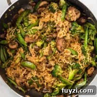 teriyaki ramen noodles in a skillet