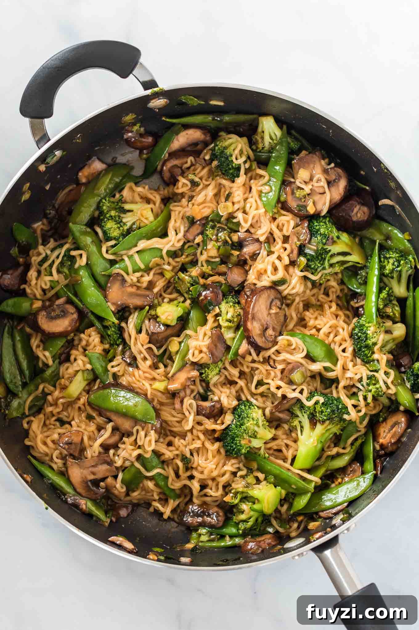 teriyaki noodles with ramen noodles and vegetables