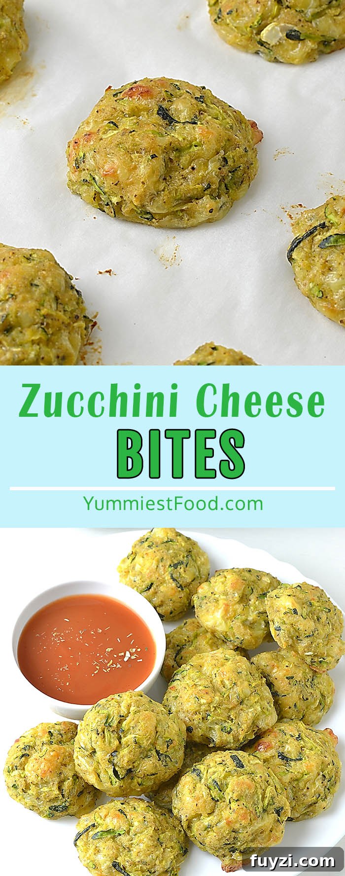Baked zucchini cheese bites are a delicious savory appetizer, snack or side dish with a crispy outside and tender inside. These delicious zucchini bites make the perfect appetizer!