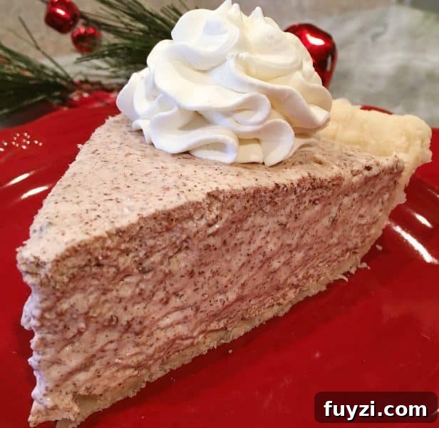 Slice of Chocolate Chiffon Pie on dessert plate