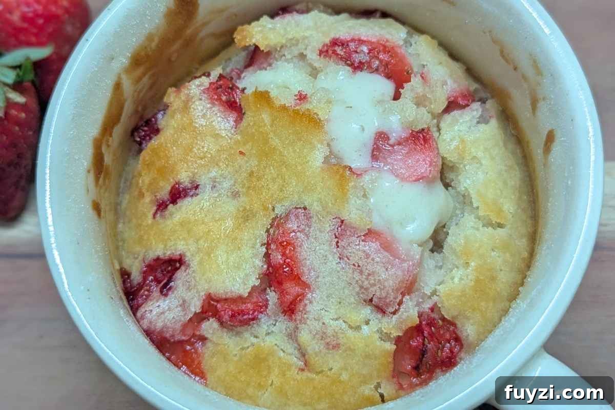 11 Irresistible Air Fryer Desserts to Make Tonight 3 Strawberry mug cake in a mug