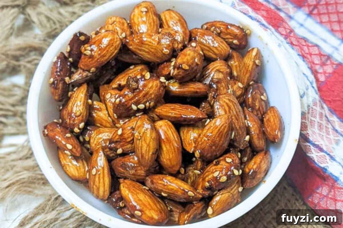 11 Irresistible Air Fryer Desserts to Make Tonight 7 honey almonds in a bowl