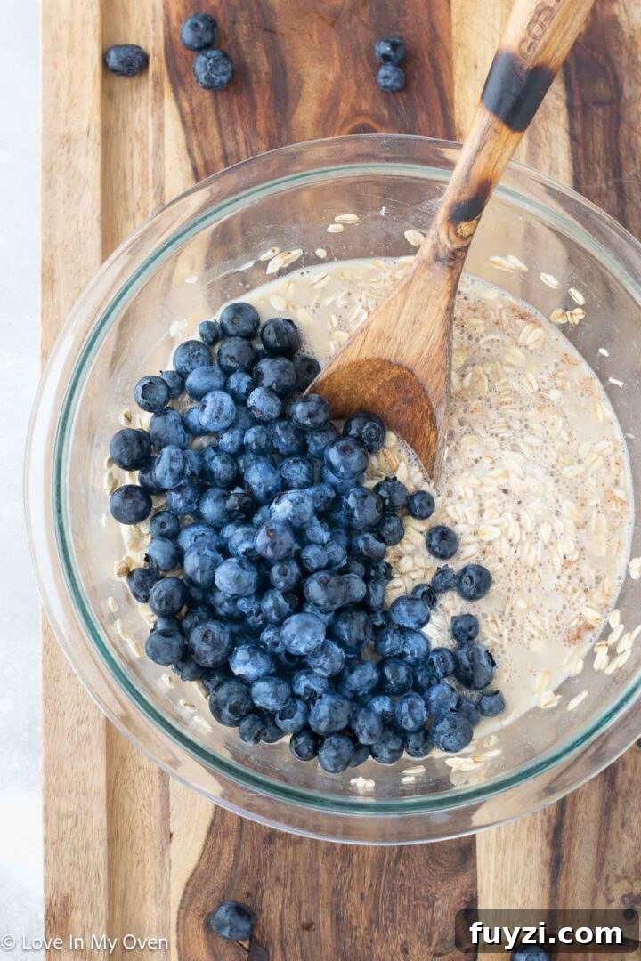 slice of blueberry baked oatmeal