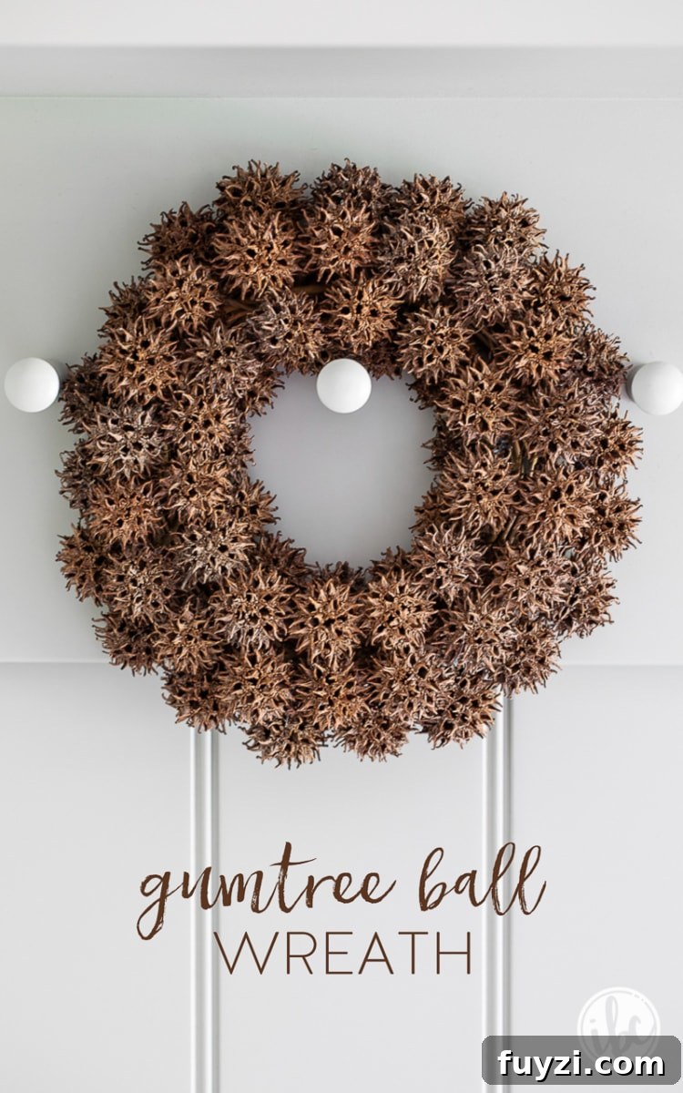 Foraged Fall Wreath with Sweetgum Balls #fall #decor #foraged #sweetgumballs #sweetgum #wreath #fallwreath #budgetdecor