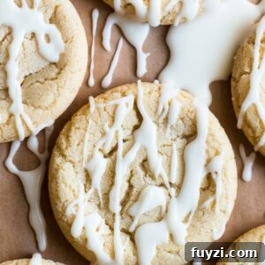 soft maple sugar cookies with icing drizzle